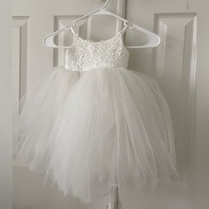 White Flower girl or baptism dress